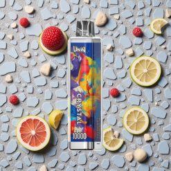 Uwin Crystal 10000 Puffs Vienreizējās lietošanas vape Zilā Aveņu Limonāde ar RGB gaismu un 18ml e-šķidruma ietilpību
