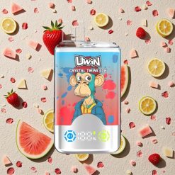 Uwin Crystal Twins 40000 Puffs Atjaunojams Dispozitīvs Veips Zemene Arbūzs Citrons Laims ar 32ml e-šķidruma un 850mAh bateriju