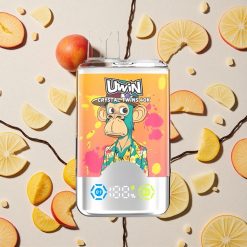 Uwin Crystal Twins 40000 Puffs Uzlādējams 850mAh Divas Šķirņu Garšas Vienreizējās lietošanas vape Persiku Mango Ananāsu Sarkanā Vērsis
