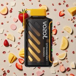 VOZOL Gear Power 20000 Puffs Vienreizējās lietošanas vape Zemeņu Mango ar 20mL iepildīšanas tilpumu un Dual Mesh Coil
