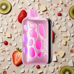 VOZOL RAVE 40000 Izmetamā e-cigarete ar Zemeņu-Kivi garšu un 270 grādu Spožo dizainu vai 20min laikā uzlādējams līdz 80%