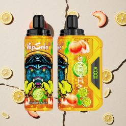 VapSolo VIKING 12000 Puffs Izmetamā Veipa Citrons (Citronu) & Persiks 22ml LED Displejs