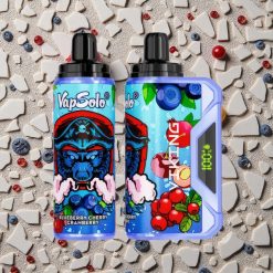 VapSolo VIKING 12000 Puffs Izmetamā Veipa Zilenes Ķiršu Dzērvenes ar LED Displeju un 22ml EŠķidruma
